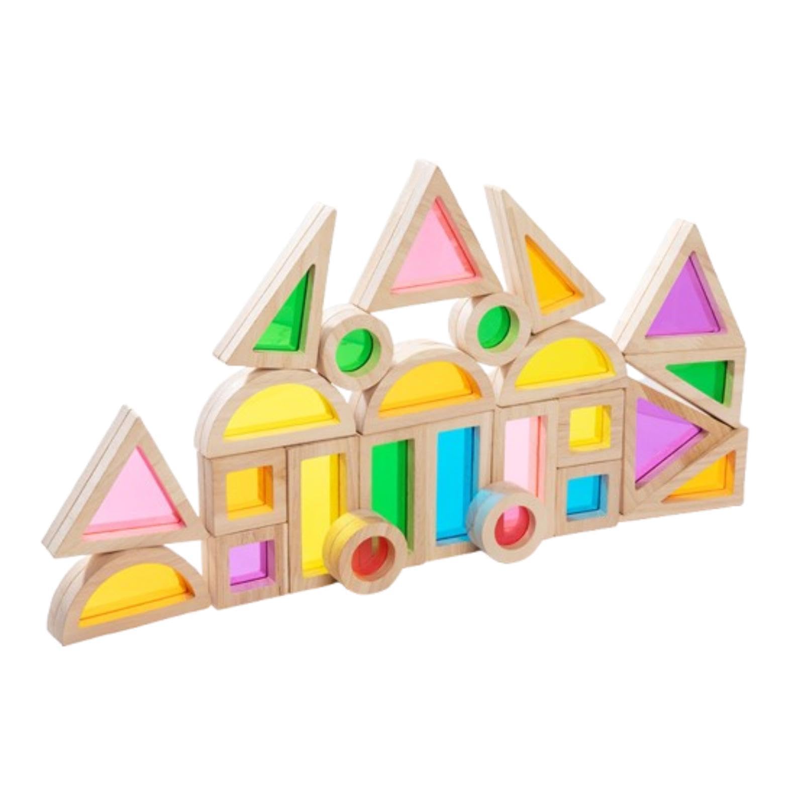 F Fityle 24 Piezas apilando Bloques de construcción educación sensorial de Juguetes percepción Visual Colorido Color de Bricolaje de Color de Aprendizaje