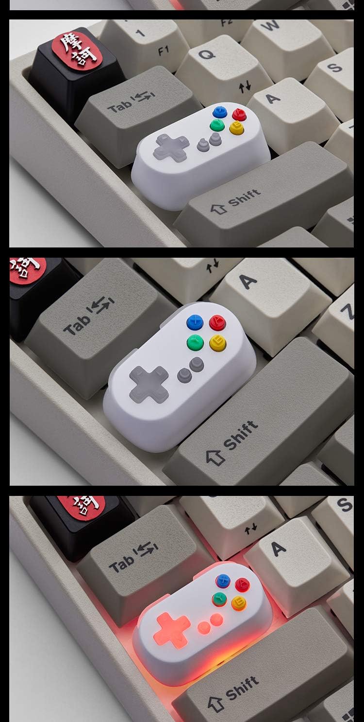 KPREPUBLIC Holyoops Gamepad Controller Capslock Artisan Keycap CNC Anodized Aluminum Compatible Cherry MX switches White Pink Cyan Yellow (GP Capslock Pink x1) image 5