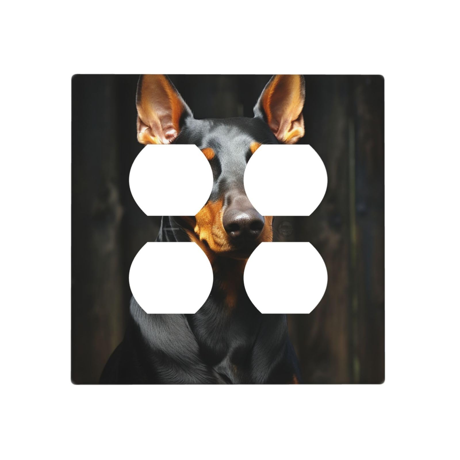 Decorator Wall Plate 2 Gang Light Switch Covers doberman Wallplate Double Toggle Switch Plate Standard Size Electrical Outlet Covers Decorative Wall Switch Plate Cover