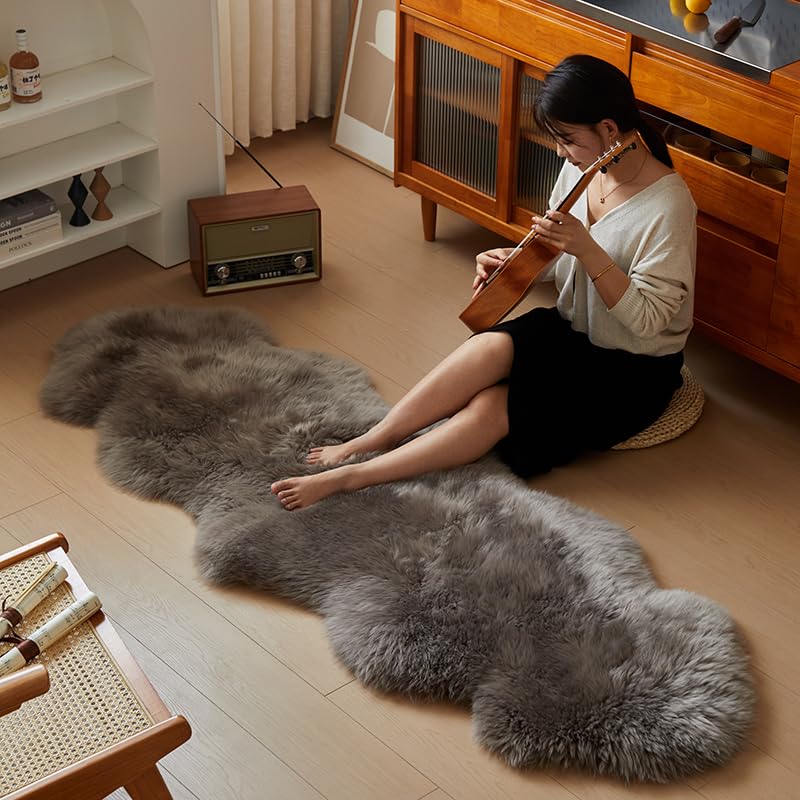 Amazon | ムートンラグ 天然 100%天然羊毛 オーストラリア原皮使用