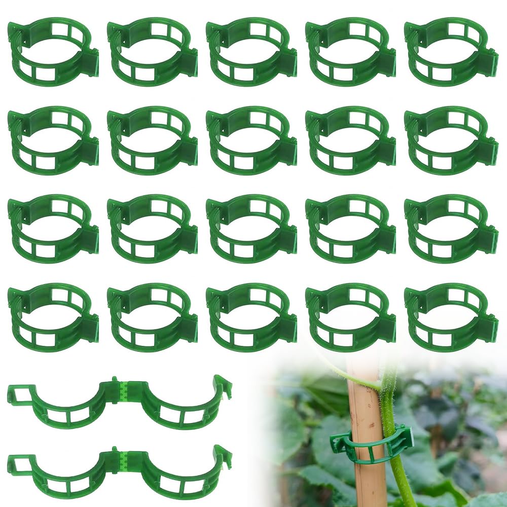Secured Plastic Plant Clip, New Reusable Plant Support Clips Plastic Clips Tomato Clips for Securing Plants for Climbing Plants, Grape, Vegetable Stems (200, Green)