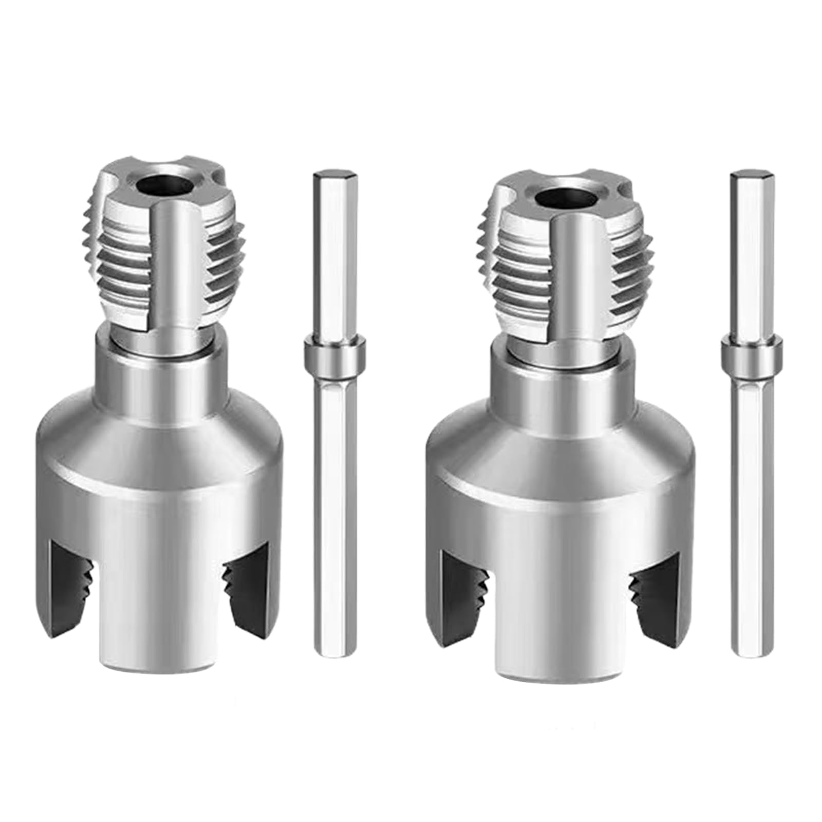 Integrated Internal & External Pipe Threading Tool 1/2in 3/4in Dual-Function PVC Pipe Threader Kit for Plumbing Projects and Home Repairs (DN15 DN20) (1/2inch+3/4inch)