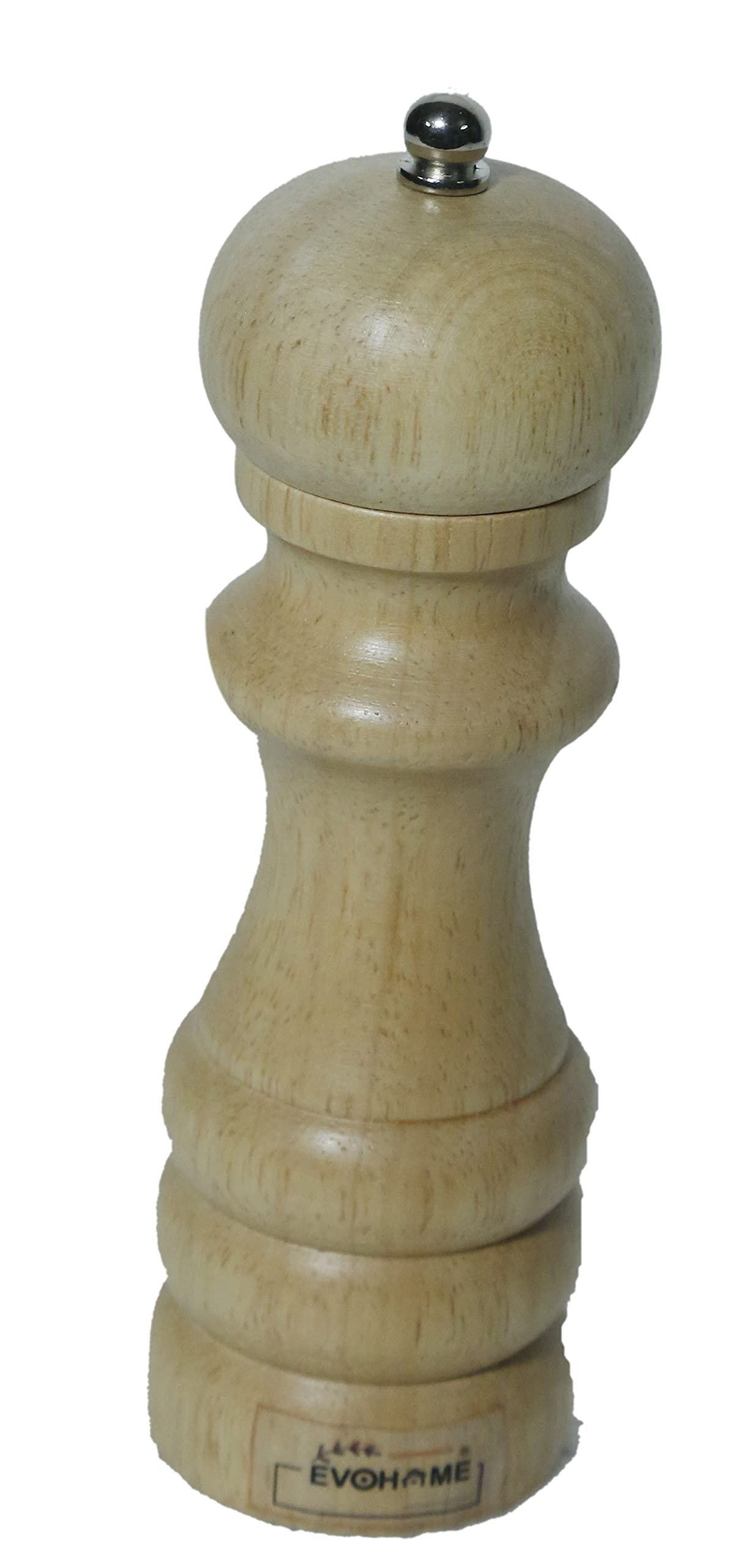 EVOHOME Wooden Black Pepper Crusher - Ideal Spice Grinder for Kitchen & Dining Tables (Large)