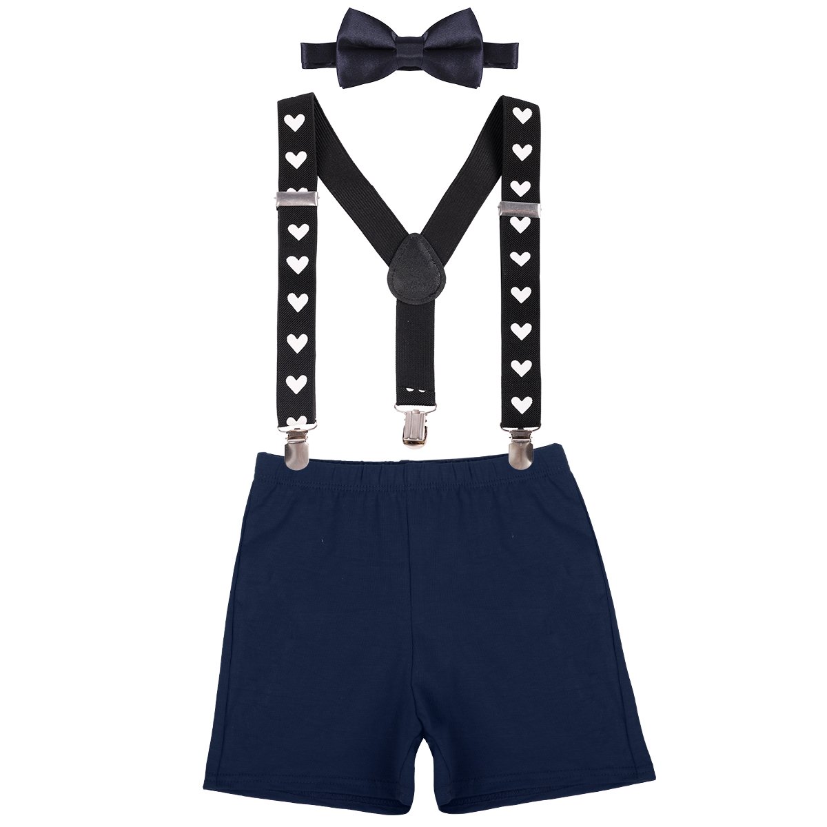 IBTOM CASTLE Baby Boys 1st/2nd Birthday Cake Smash Outfit Suspenders Bloomers Bowtie Set Fishing Party Clothes