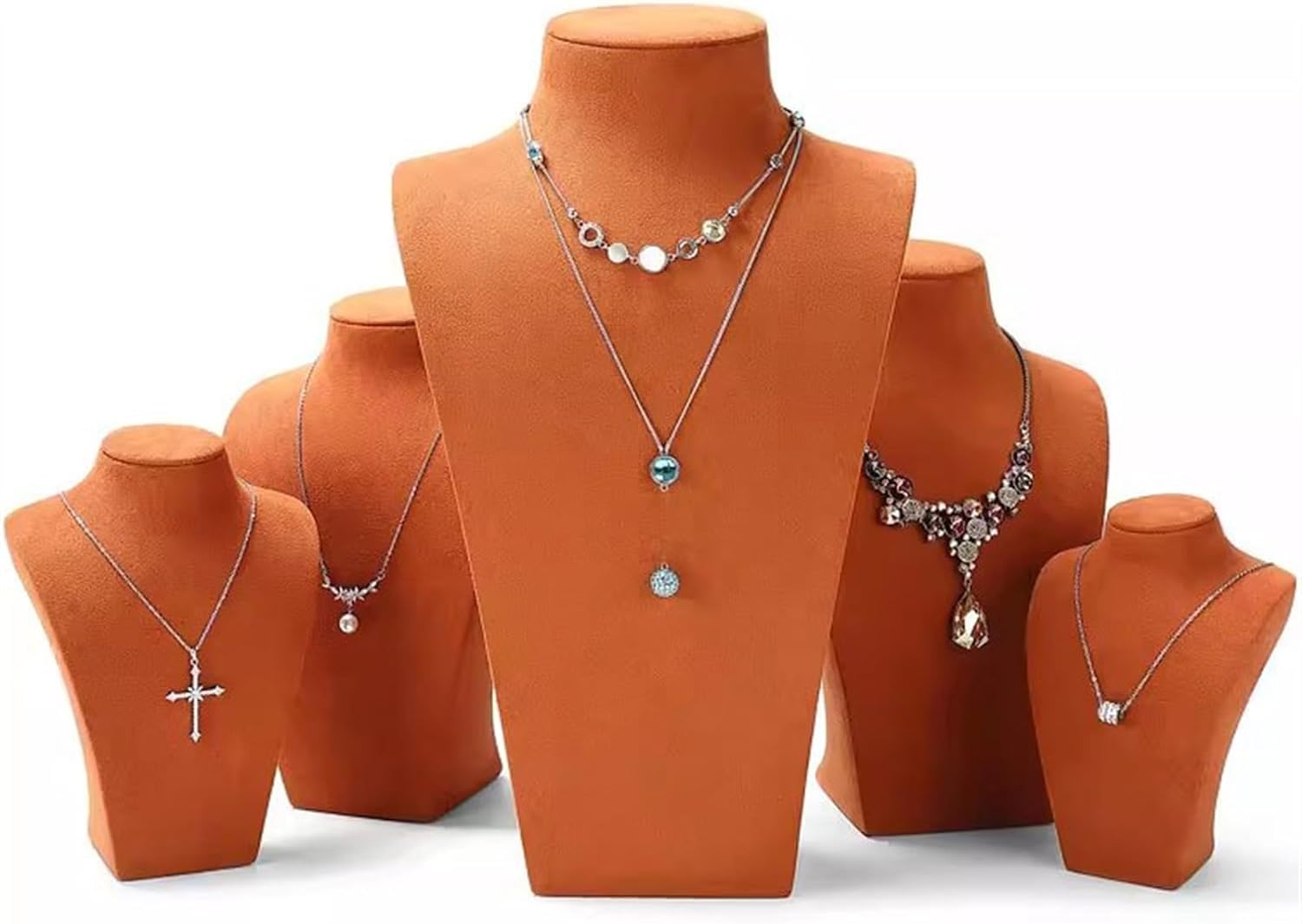 Présentoir à bijoux Buste d'affichage à bijoux Collier 3D Présentoir à bijoux Support de buste - Support de chaîne de pendentif autoportant en 3 dimensions Organisateur de rangement Présentoir de col