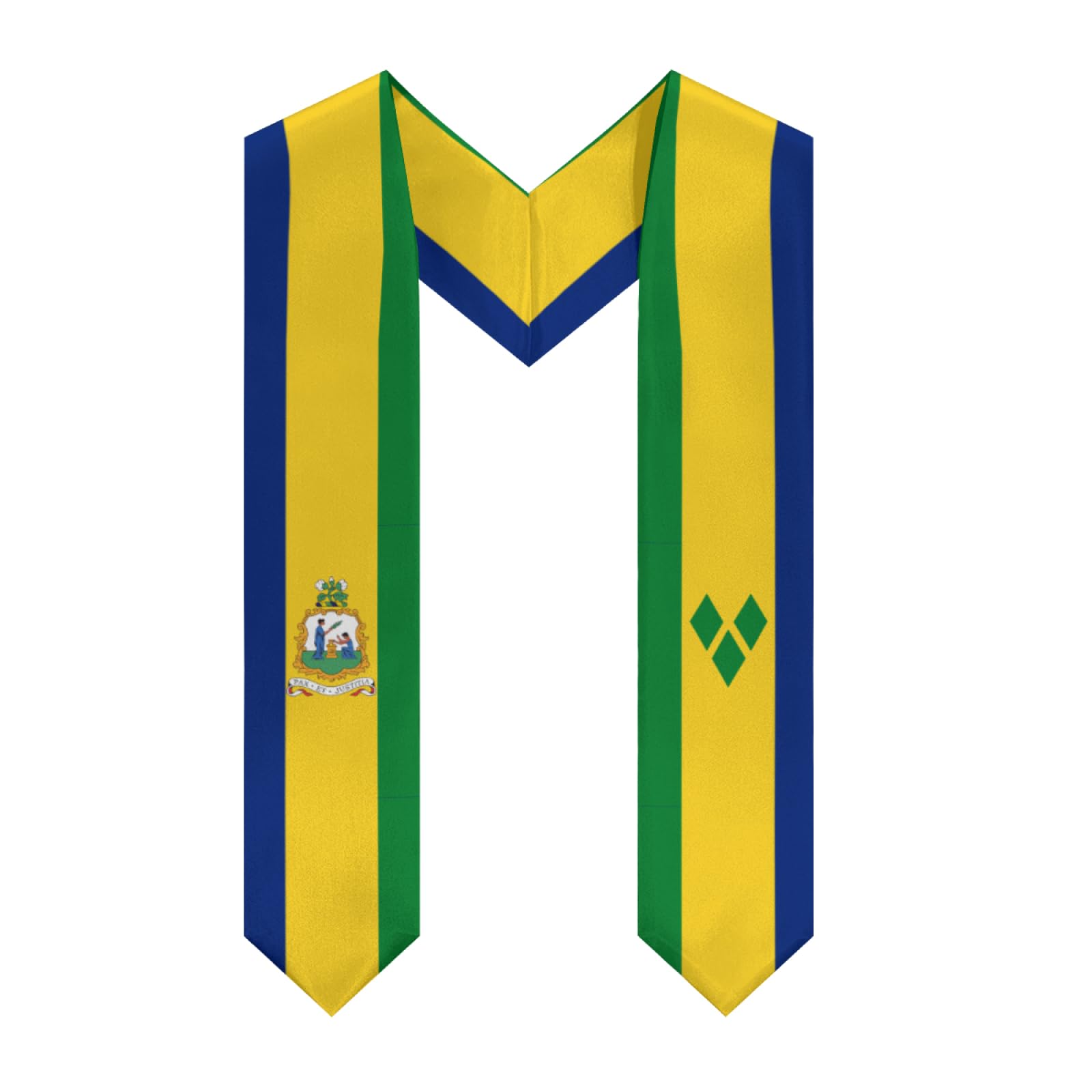 DABOYOZHZH Saint Vincent and the Grenadines Emblem Graduation Stole Shawl Sash Honor For Study Aboard International Students