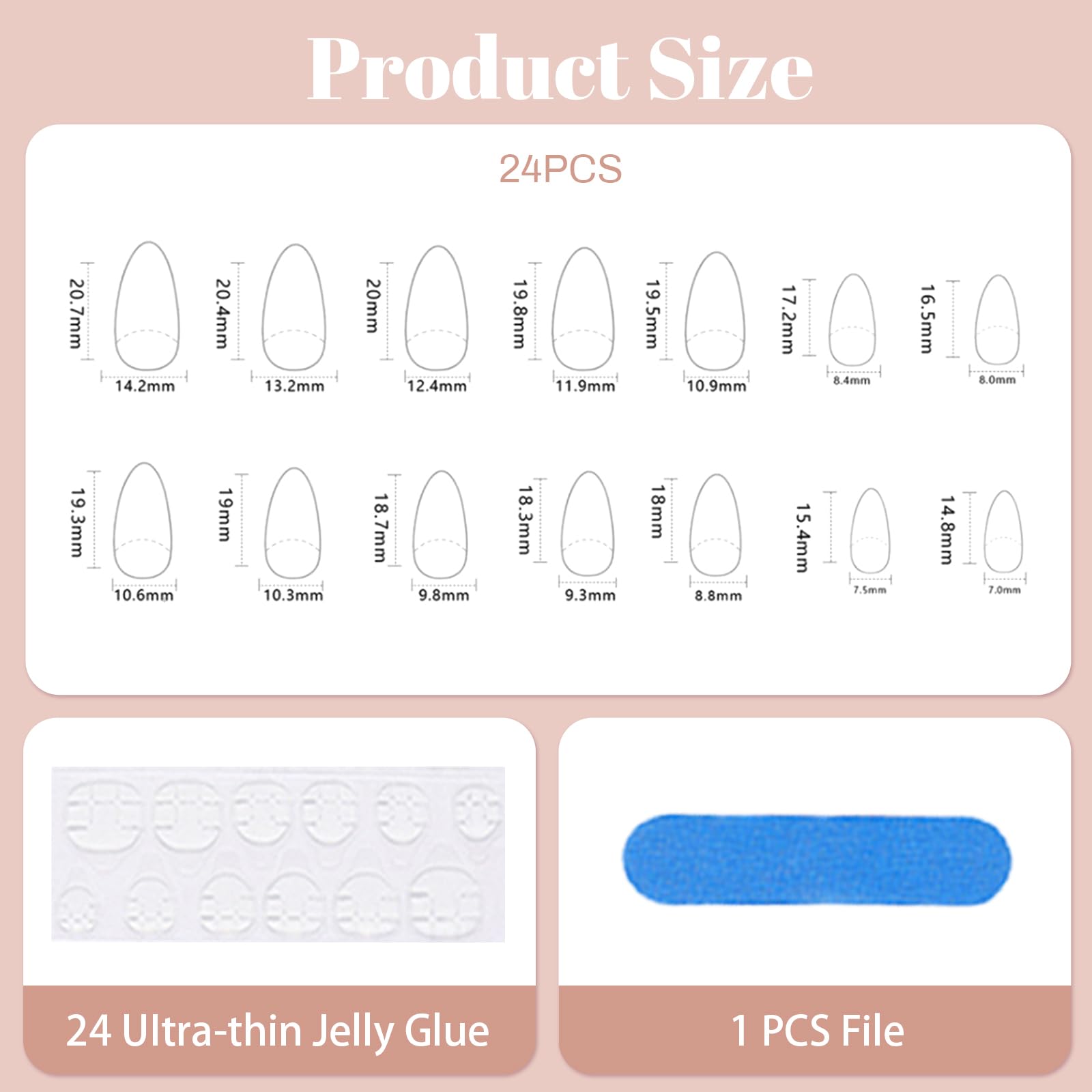 Kotkiddy 24 sztuki French Tip Press on Nails żółte średnie migdały 3D muszle linie sztuczne paznokcie z kamieniami jubilerskimi wielokrotnego użytku laserowe paznokcie akrylowe