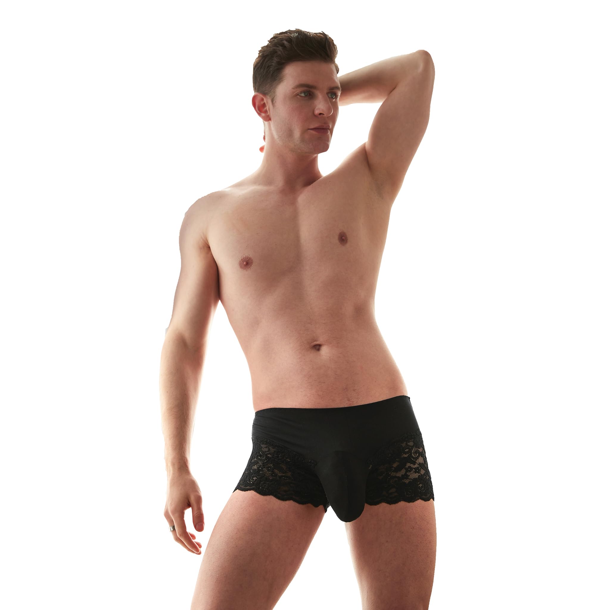 Extlps Men's Underwear With Pouch Breathable Comfort Solid Color Stretch Knickers U Bulge Pouch Athletic Support For Men Underwear black, Black, 20