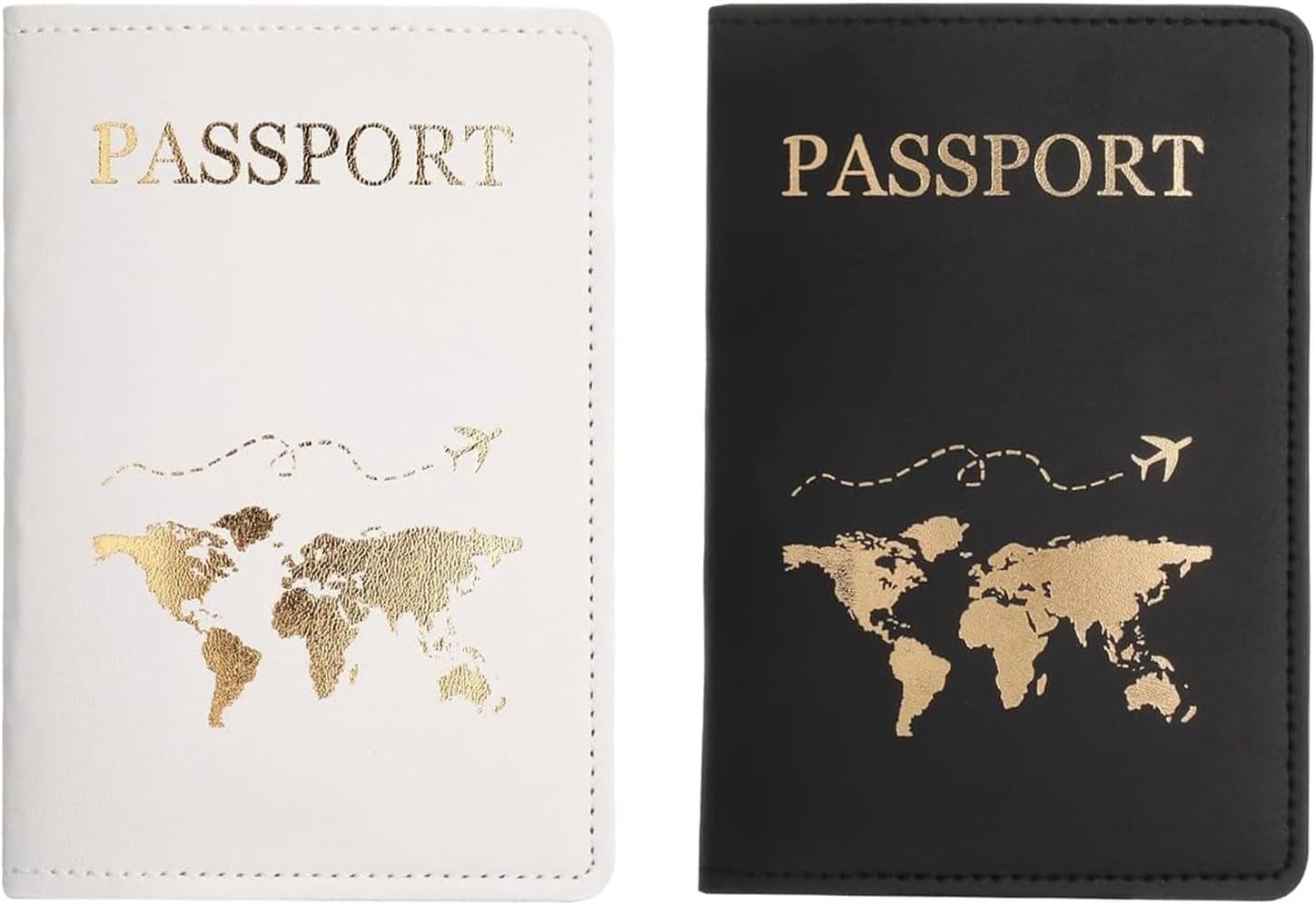 2 Pcs Passport Holder, Passport Cover, PU Leather Passport Case Organiser for Passport,Ticket Card, Business Cards, Credit Card,Boarding Passes, Portable Travel Wallet Case for Men Women,White+Black 2 Pcs Passport Holder, Passport Cover, PU Leather Passport Case Organiser for Passport,Ticket Card, Business Cards, Credit Card,Boarding Passes, Portable Travel Wallet Case for Men Women,White+Black