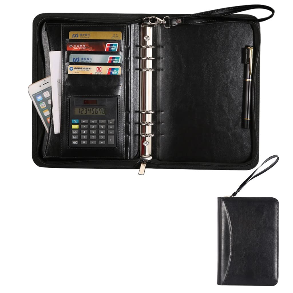 Buy DAPERCI A5 Padfolio Portfolio Case A5 With 6 Ring Binder Executive Binder Zipper Business