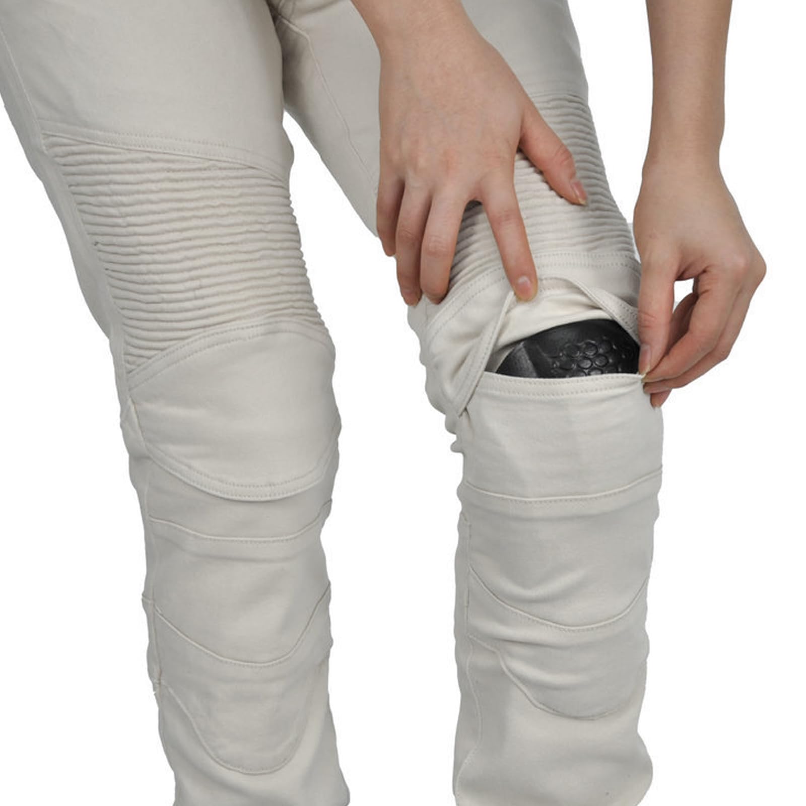 Pantalon de Moto Femme Jean Stretch Anti-déchirure Résistance à l'eau Vintage Casual Vélo Racing Homme Pantalon de Protection Vêtements de Sécurité avec Amovible Améliorée Protéger Pads