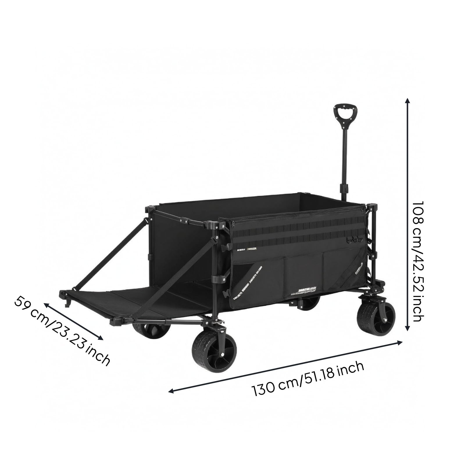 Carga Plegable con Ruedas Terreno y Mango Ergonómico para Mover Cajas y Jardinería