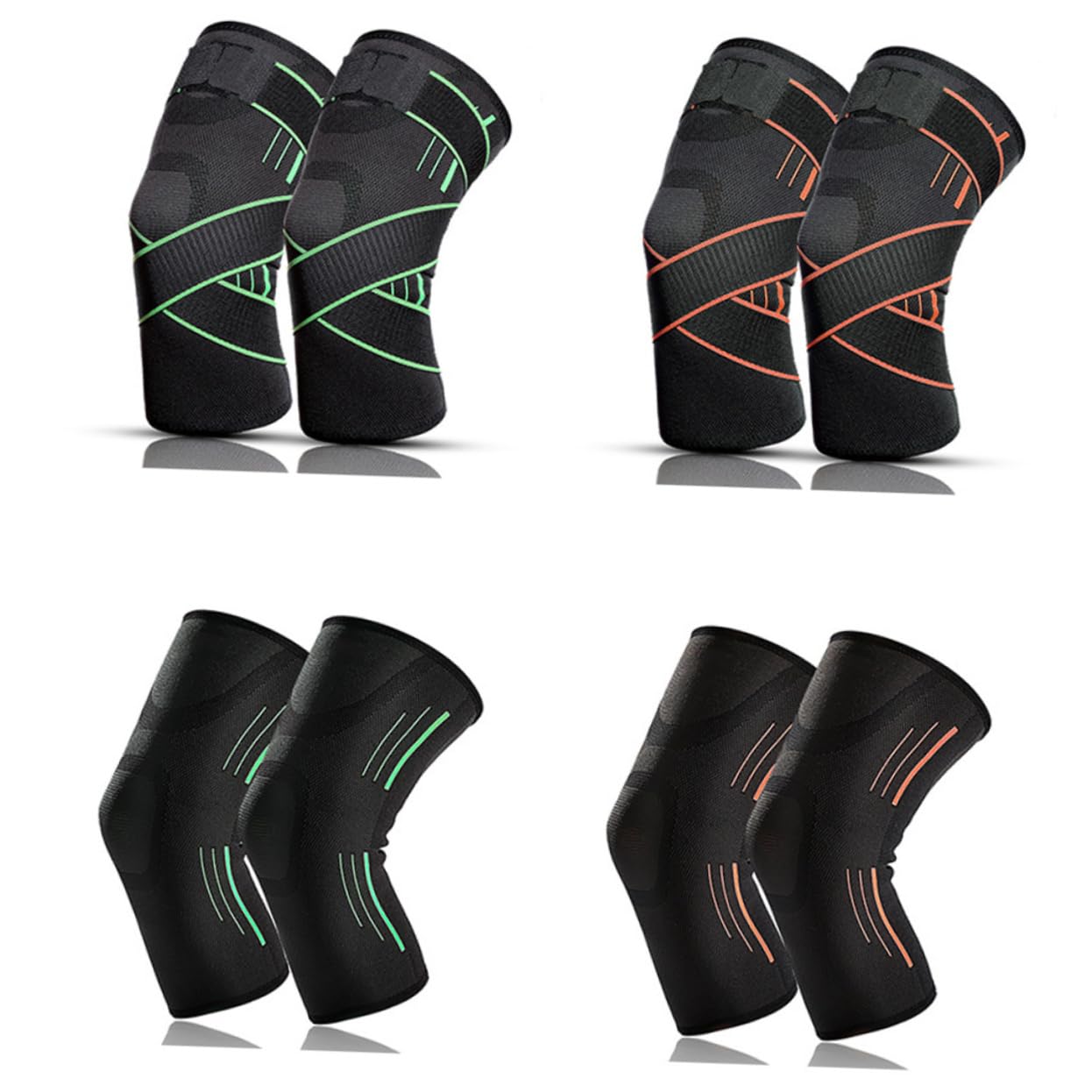 NAMOARLY 1 Pc Sports Brace Protective Silicone Strip Pads Elastic Compression Breathable Protector Sleeve for Kneepads