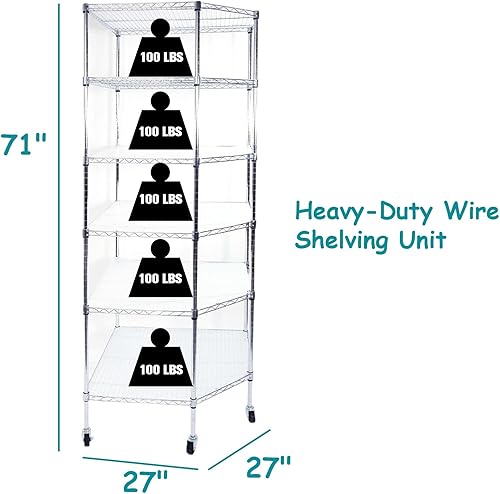 Miniatura 3 de BELANITAS Estante de alambre esquinero de 6 estantes estantes de metal de almacenamiento para unidad de almacenamiento estante de alambre de metal