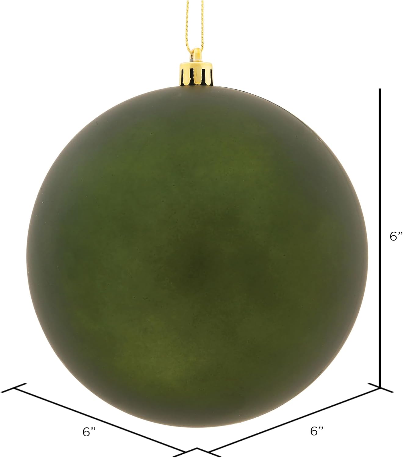 Vickerman 6" Moss Green Matte Ball Ornament. Includes 4 Ornaments per Pack.