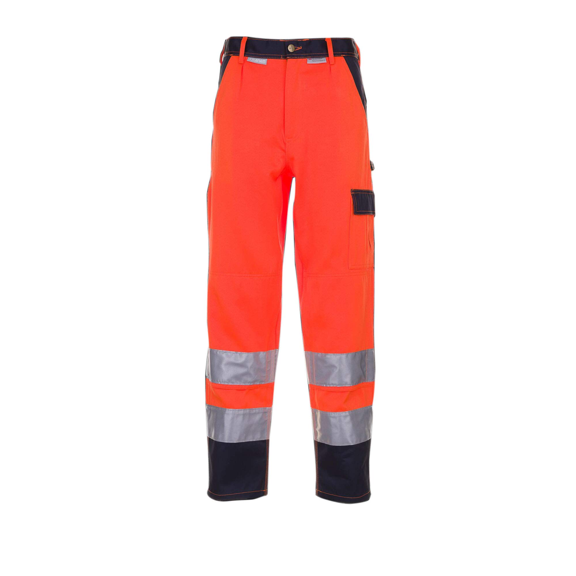 Planam 2016030 Warnschutz Bundhose, Orange/Marine, Größe 30