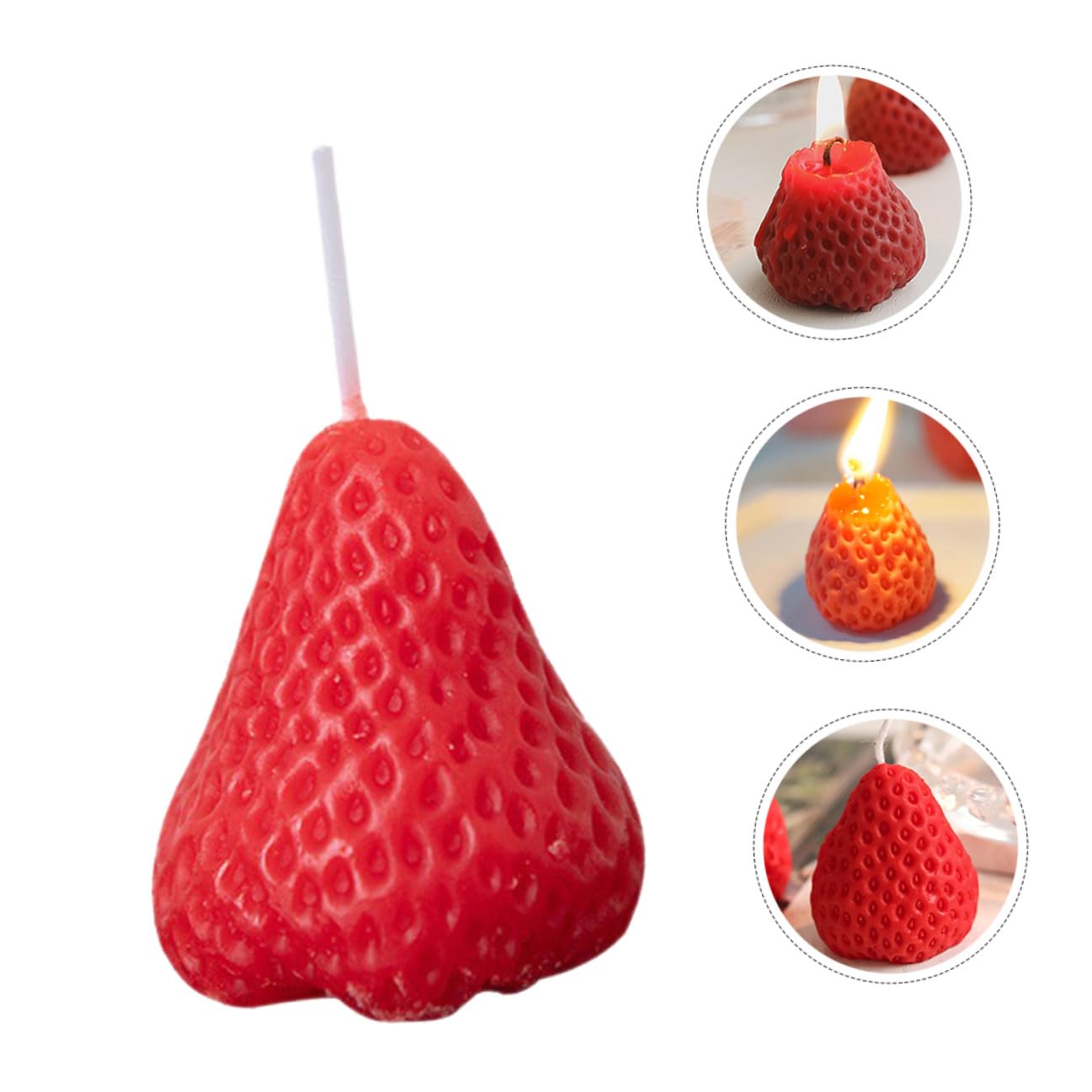 HOMSFOU Set da 9 Candele Profumate alla Fragola Rosse, Decorazioni la Casa a Forma di Fragola, Candele per Aromaterapia e Feste, Adatte per Matrimoni, Compleanni e Anniversari