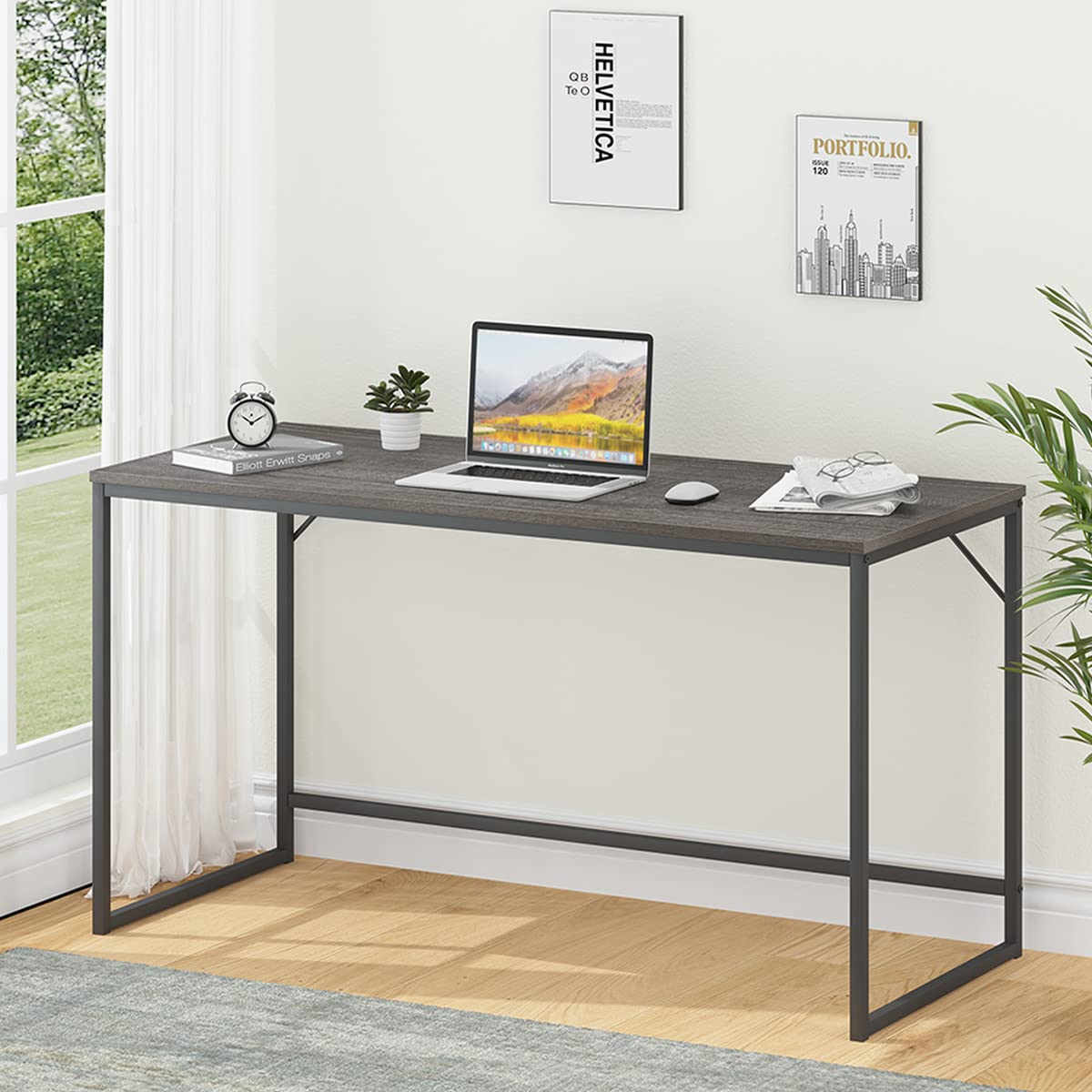 Buy IBF Industrial Computer Desk, Metal and Wood Home Office Desk