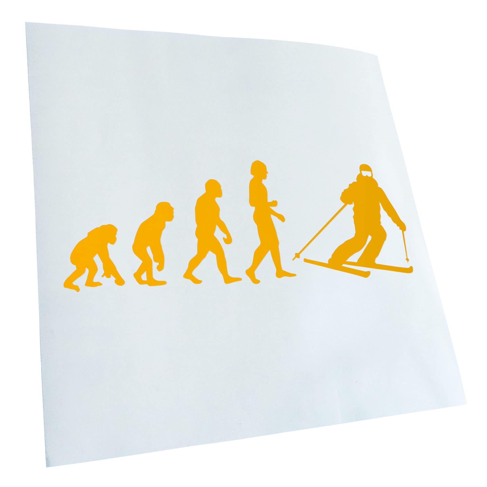 Kiwistar - Car Sticker - Yellow - 40 x 14 cm Evolution Skiing - Rear Window Car Sticker Weatherproof for Car Truck Moped Truck - Sticker Exterior Self-Adhesive Tuning Accessories for Windows