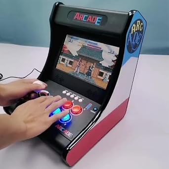 KANBUN Portable 3D Arcade Classic Game Console with 8200 Games, Classic Mini 10 Pandora Arcade Game Console, 128GB and Built-in Speakers, Dual Game System, Support for Various Game Emulators