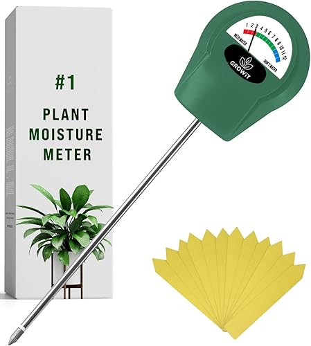 GROWIT - Monitor de agua de suelo para plantas, medidor de humedad del suelo, hidrómetro para plantas, medidor de humedad de plantas de interior,