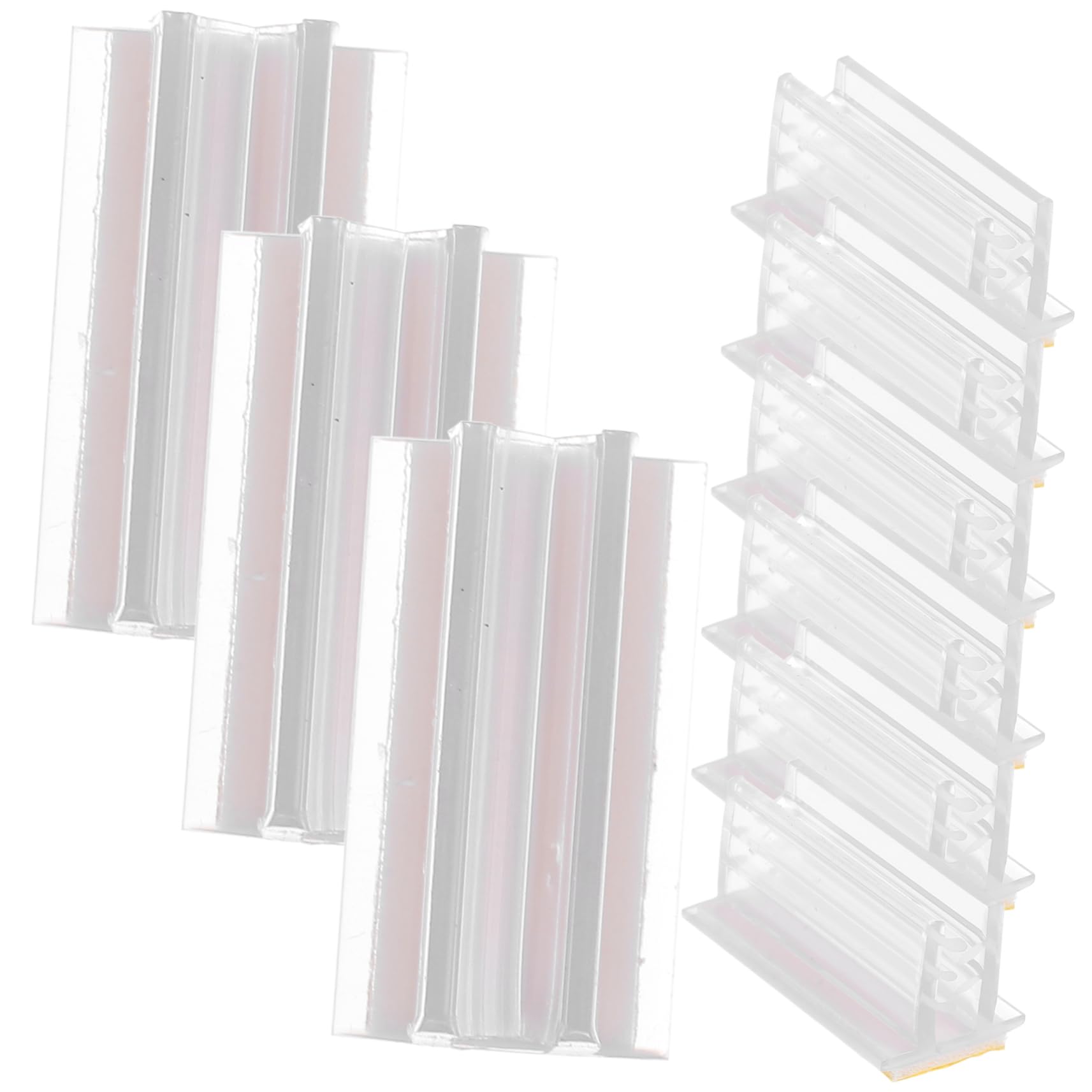 HOMSFOU 400stücke Sichtschutzhalter Selbstklebende Etikettenhalter Transparentes Design Für Tischaufsteller Vielseitig Einsetzbar Für Preisschilder Werbeetiketten Namensschilder