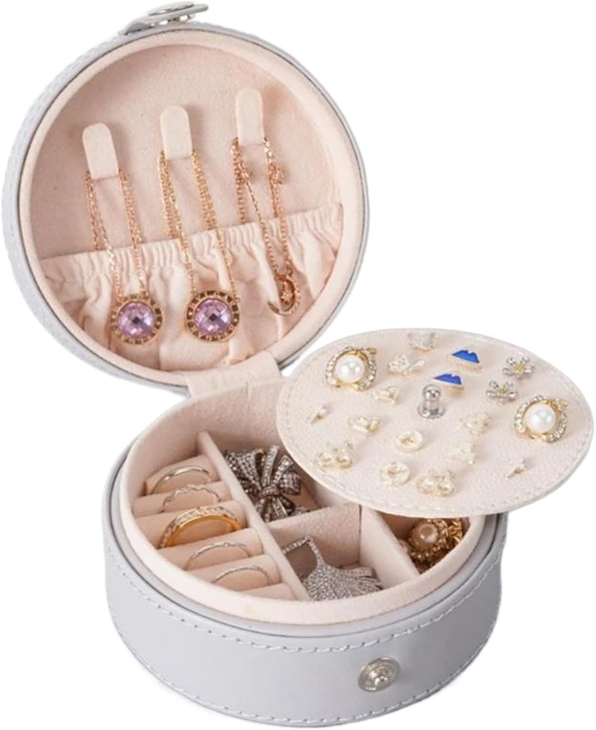 GOOFFY Jewelry Organizer Portable Jewelry Leather Jewelry