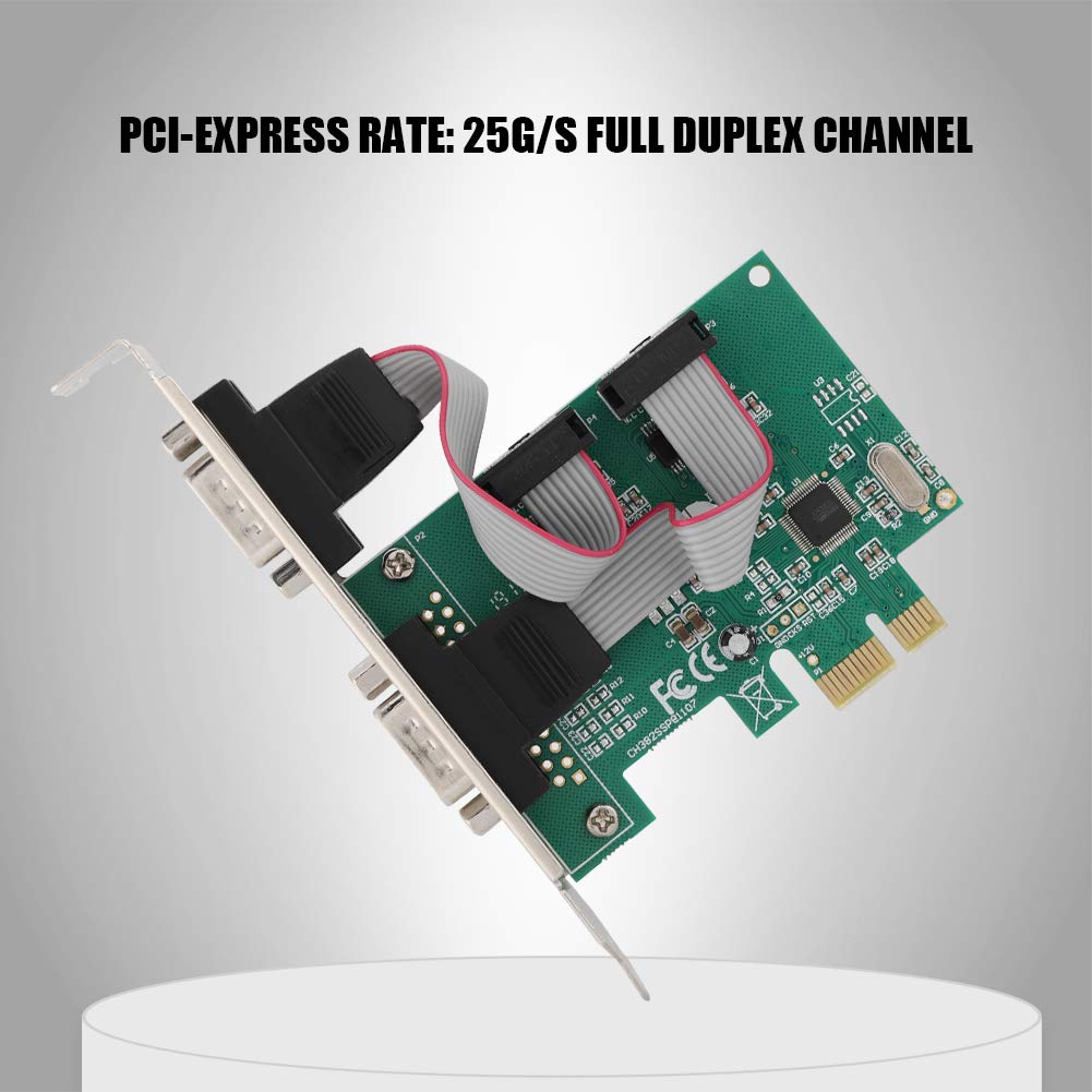 Carte PCI Express, 2 Ports RS-232 Port série COM vers PCI-E PCI Express Card Network Server Adapter for 98SE/ME/2000/XP/Vista 10 32, PCI-E PCI Express