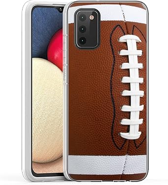 Shockproof Rugged TPU Phone Cover caseClearCompatible for Samsung Galaxy A02S[Football]