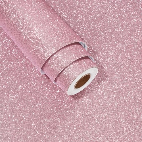 Papier peint paillettes roses adhésif rouleau 40x198 cm pour relooker une chambre moderne