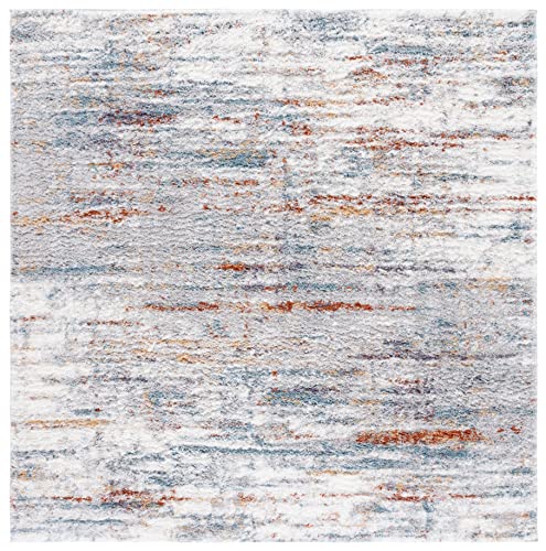 Tapete Berber Shag 7' x 7' Azul Rust e Ivorio miniatura 3