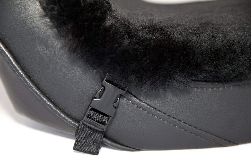 Large Sheepskin Buttpad® - Motorcycle Seat Pad (Black Sheared)