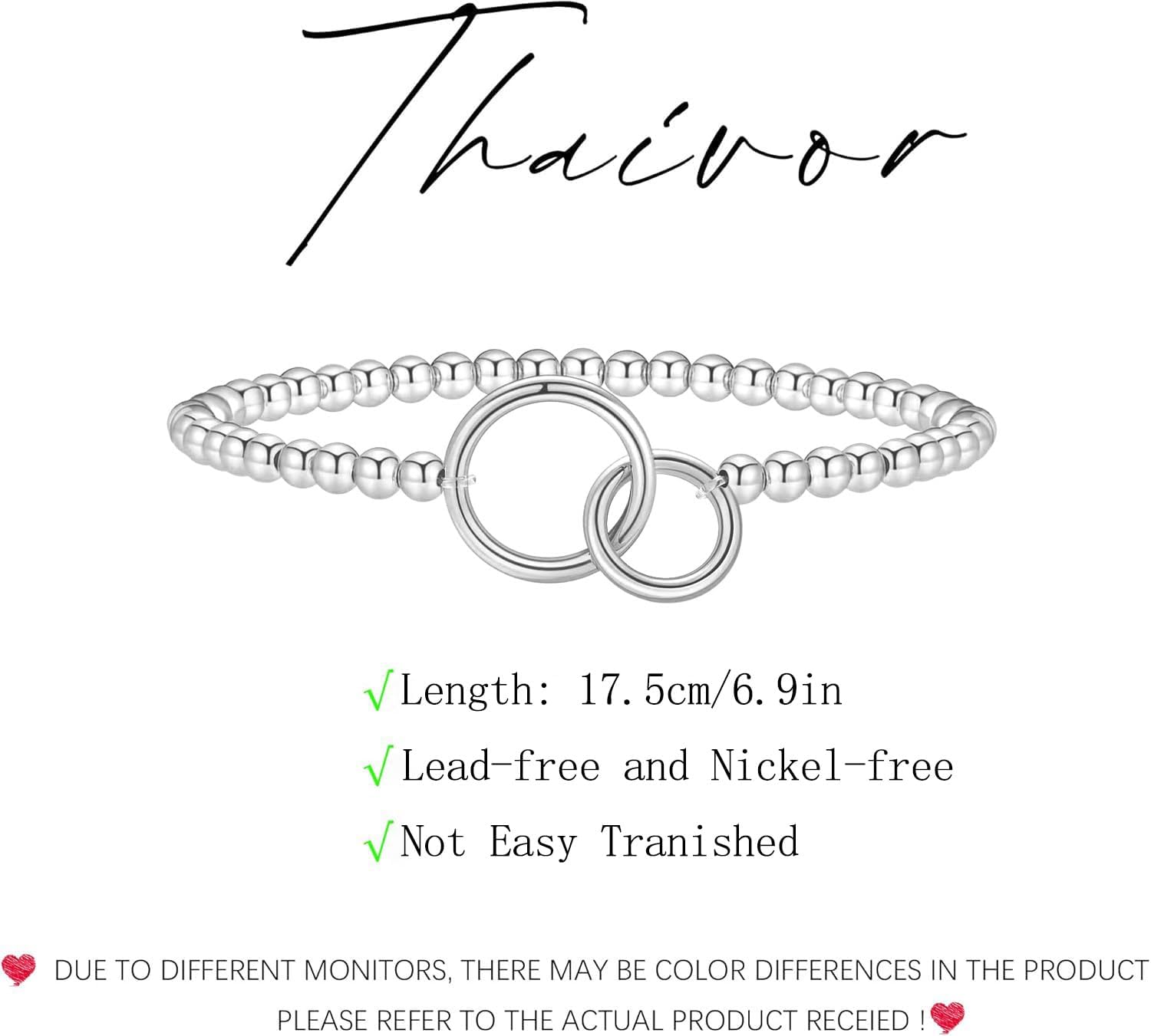 Valentines Day Gifts for Women Her - Beaded Stretch Handmade Ball Bracelets Cute Charm Bracelet Dainty Stackable Cross Heart Bow Wave CZ Jewelry Gifts Trendy Stuff - Image 5