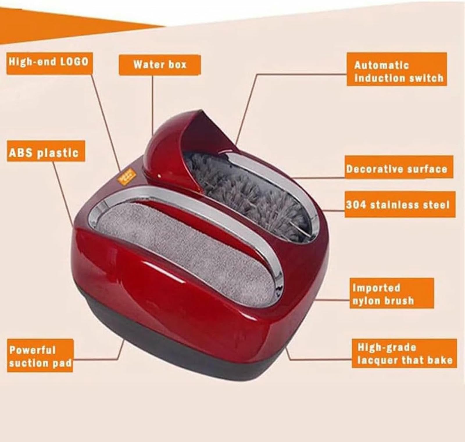 Pulidora automática de zapatos, máquina de limpieza eléctrica de inducción de 80 W para entrada y centros de ventas