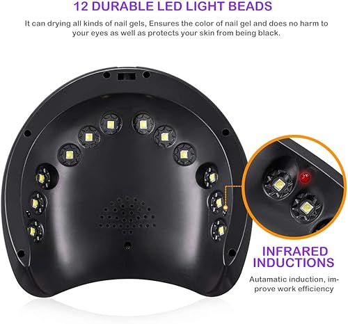 Miniatura 3 de Lámparas de secado de uñas, lámparas de manicura para uñas de gel, secadora de uñas LED UV de 36 W, manicura de esmalte con 3 ajustes de