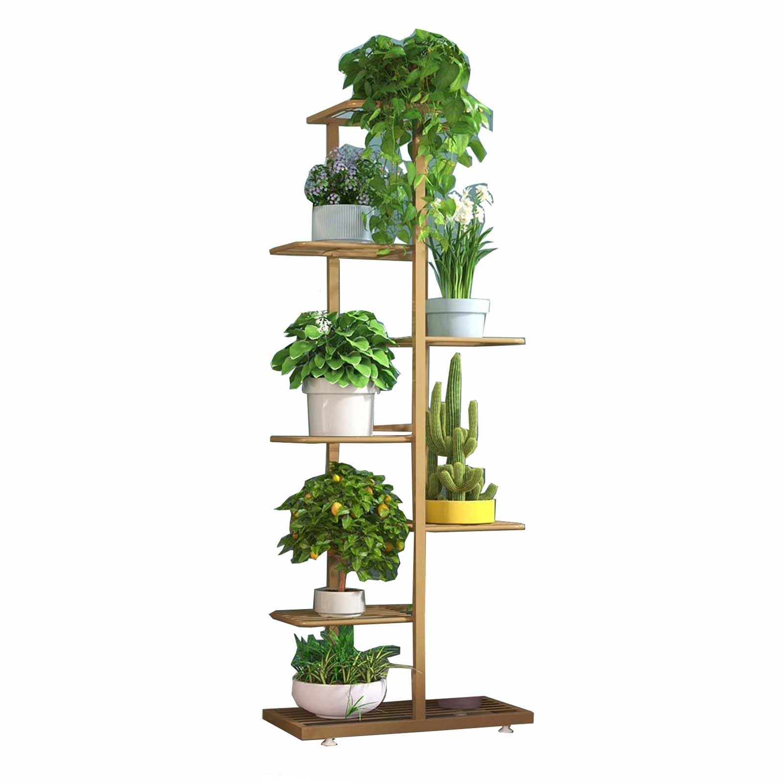 Support à plantes en métal à 7 niveaux pour 8 pots intérieur et extérieur