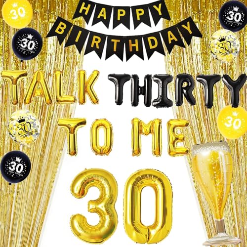 Ballons de Baudruche Noir et Doré pour Réussir Facilement Votre Déco 30 Ans