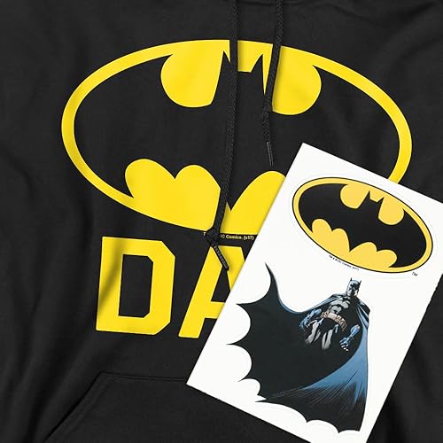 Miniatura 4 de Popfunk Sudadera clásica con capucha y calcomanías con logotipo clásico de Batman para padres y papás