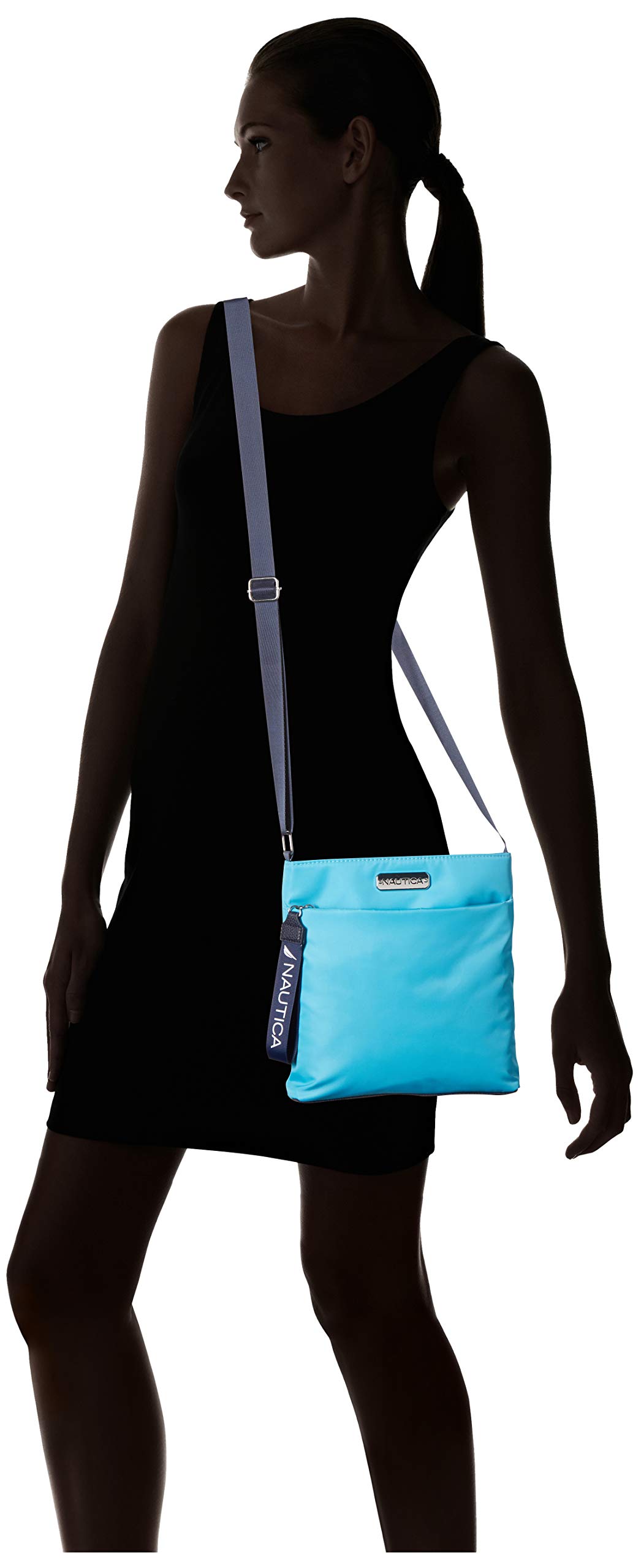Nautica Diver Nylon Small Women's Crossbody Bag Purse with Adjustable Shoulder Strap: One Size Scuba Blue