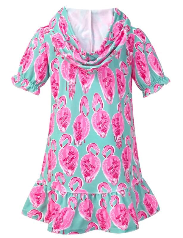 Image of CHILDRENSTAR Girls Swim Coverups Terry Swimsuit Cover-Up Hooded Zip-Up Beach Robe
