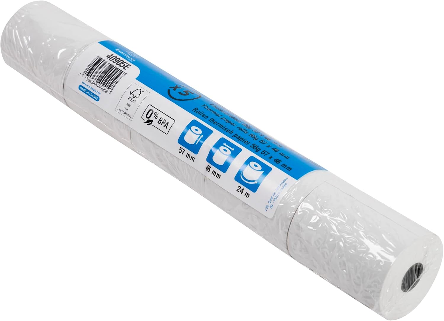 Exacompta Credit Card Machine Rolls, 57 mm x 46 mm x 24 m (5 Rolls)