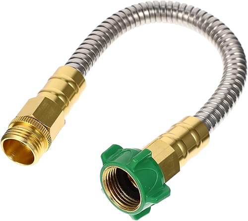 GANAZONO Extensor de manguera de agua de acero inoxidable, extensión de 1 pie con conectores hembra a hembra para necesidades al aire libre