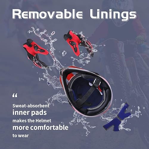 Miniatura 10 de OUMURS Casco de motocross para adultos con gafas, guantes y máscara, casco de motocross ATV unisex para adultos, hombres y mujeres, visera solar