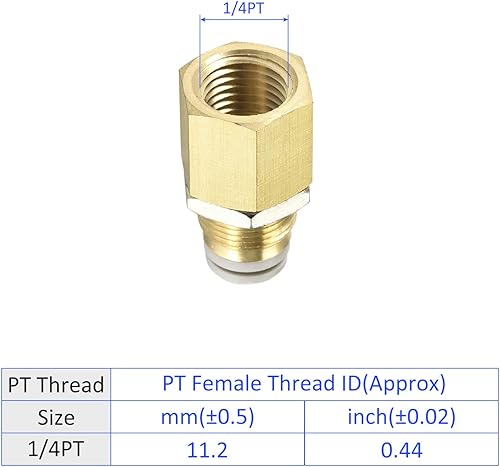 Miniatura 4 de M METERXITY Paquete de 2 accesorios de tubería hembra de 14 PT  Unión recta, mamparo de empuje para conectar accesorios, se aplica al sistema