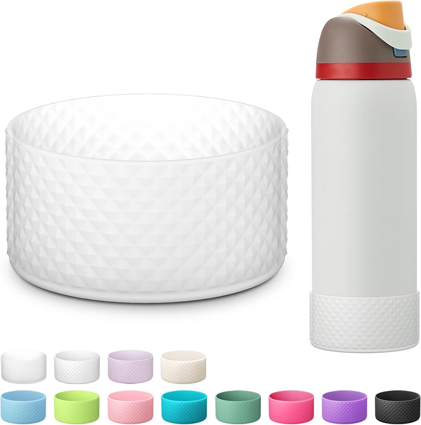 Silicone Boot for Owala Water Bottle 24 oz 32 oz 40 oz, Anti-Slip Protective Sleeve for FreeSip/Twist/Flip Stainless Steel Water Bottles Accessories