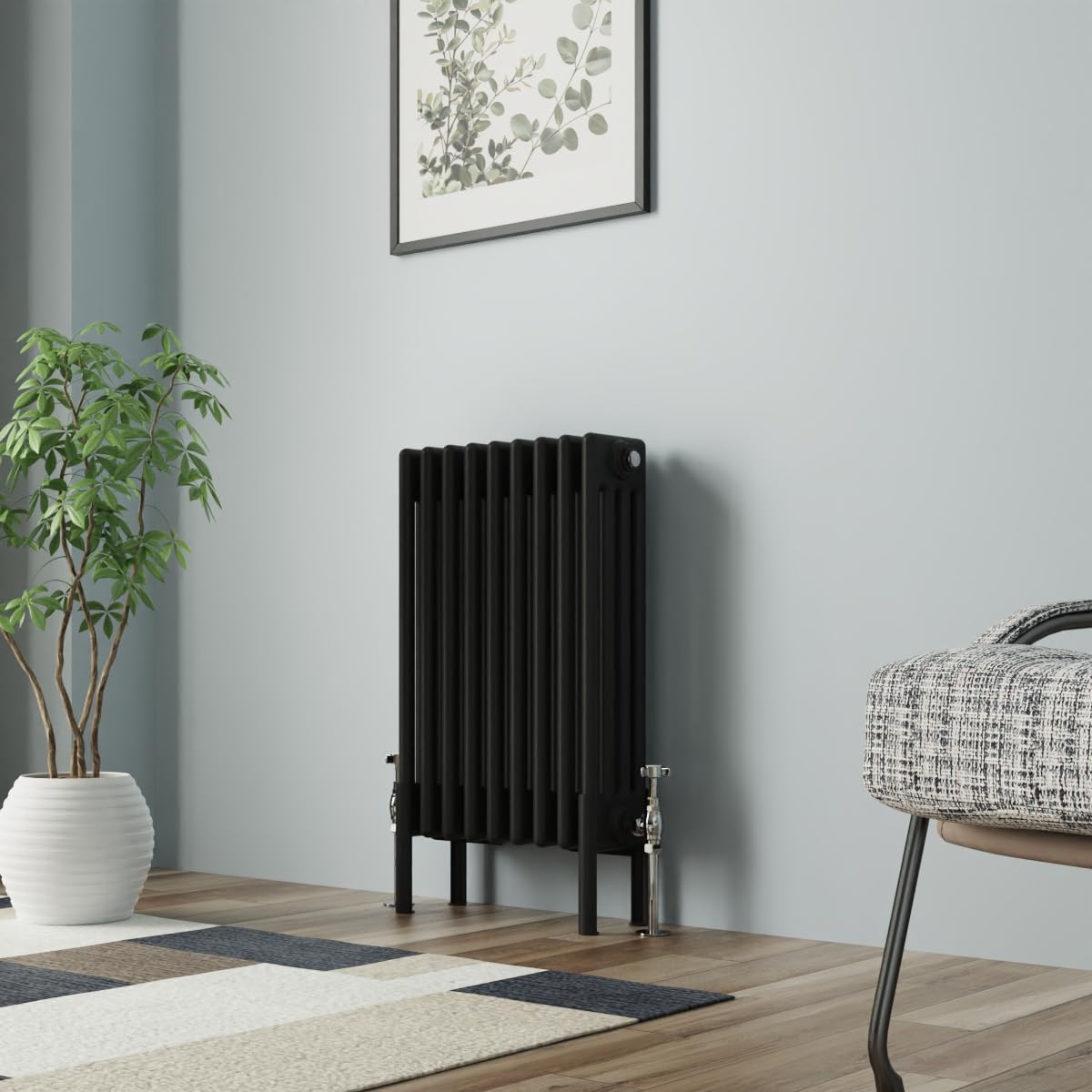 NRG Cast Iron Radiator Four Column 600x425mm Black