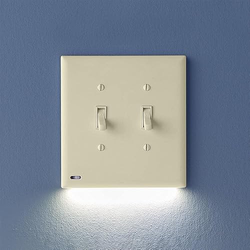 Single - SnapPower SwitchLight para interruptores de luz de doble banda - Placa de pared para interruptor de luz con luces LED nocturnas integradas