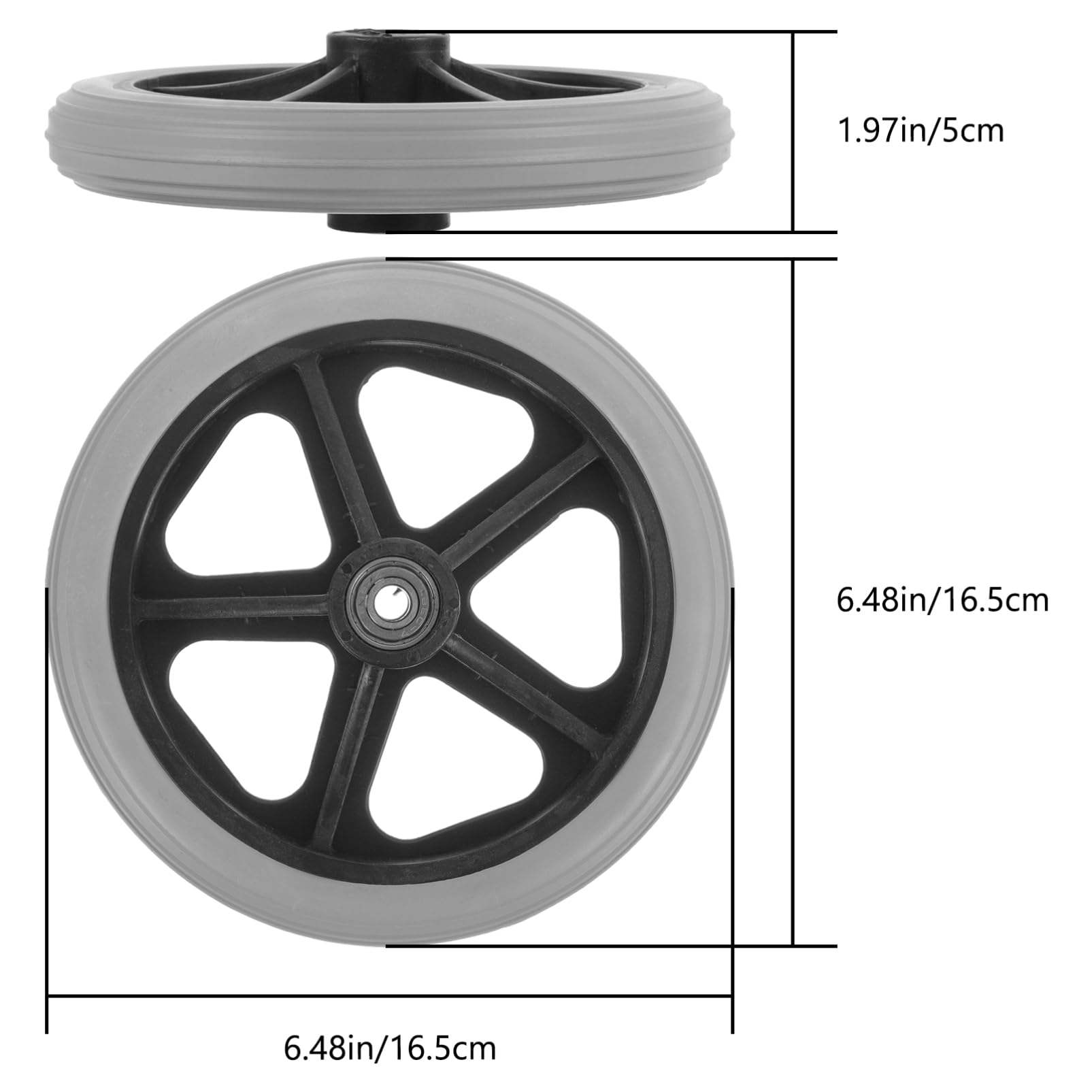 BUTIFULSIC 2pcs Wheelchair Wheels Rear Caster Wheel Wheelchair Tire Wheel Replacement Replaceable Wheels for Wheelchair Convenient Wheel Replacement Front Wheel Plastic