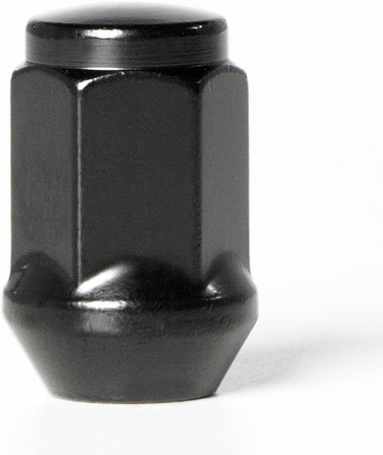 Circuit Performance 7/16" Black Closed End Bulge Acorn Lug Nuts Cone Seat Forged Steel (24 Pieces)