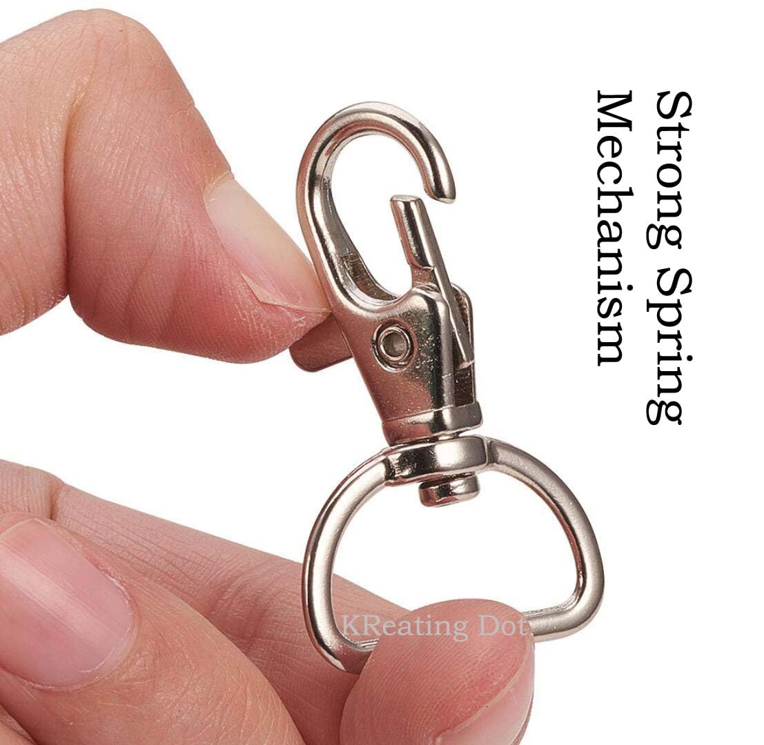 10 Pieces D-Hook Lobster Clasp Swivel Snap Hooks, 1 Inch x 1.5 Inch Heavy Duty Metal Trigger Clips for Keychain, Bag, Purse, Belt, Dog Leash, Lanyard, DIY Craft Accessories (D-Hooks-10) 4